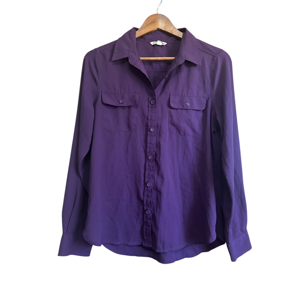 American Eagle Outfitters Purple Button Down Long Sleeve‎ Pocket Shirt Medium